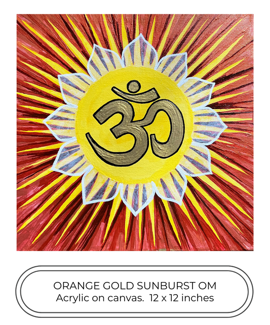 Orange Gold Sunburst OM 12 x 12 inch painting