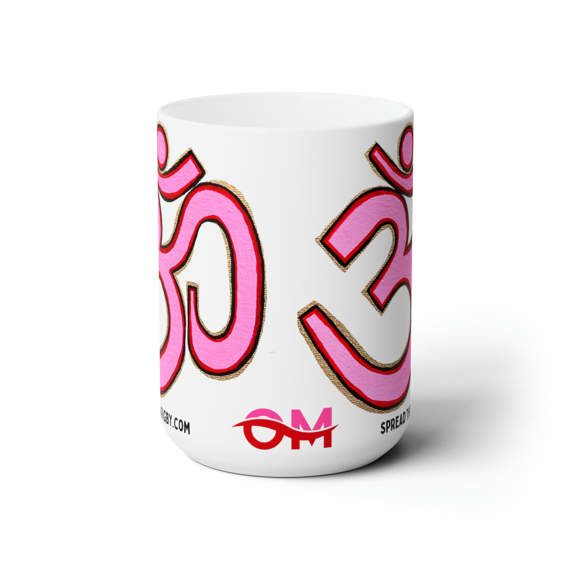 Pink & Red OM Jumbo Size Mug - Arjuna Rigby Art and Lifestyle Store