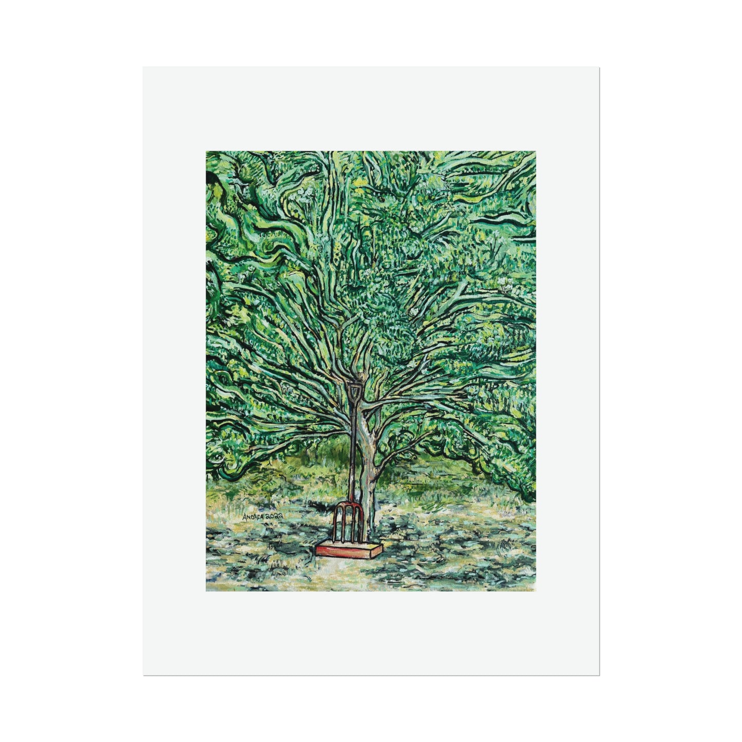 The Pear Tree or Dennis's Pitchfork Rolled Fine Art Print