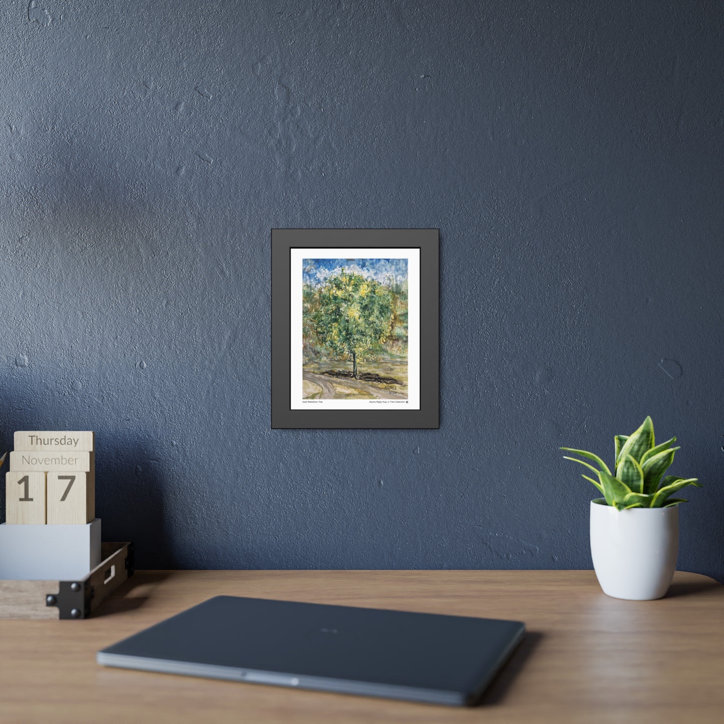 Gold Medallion Tree Framed Fine Art Print
