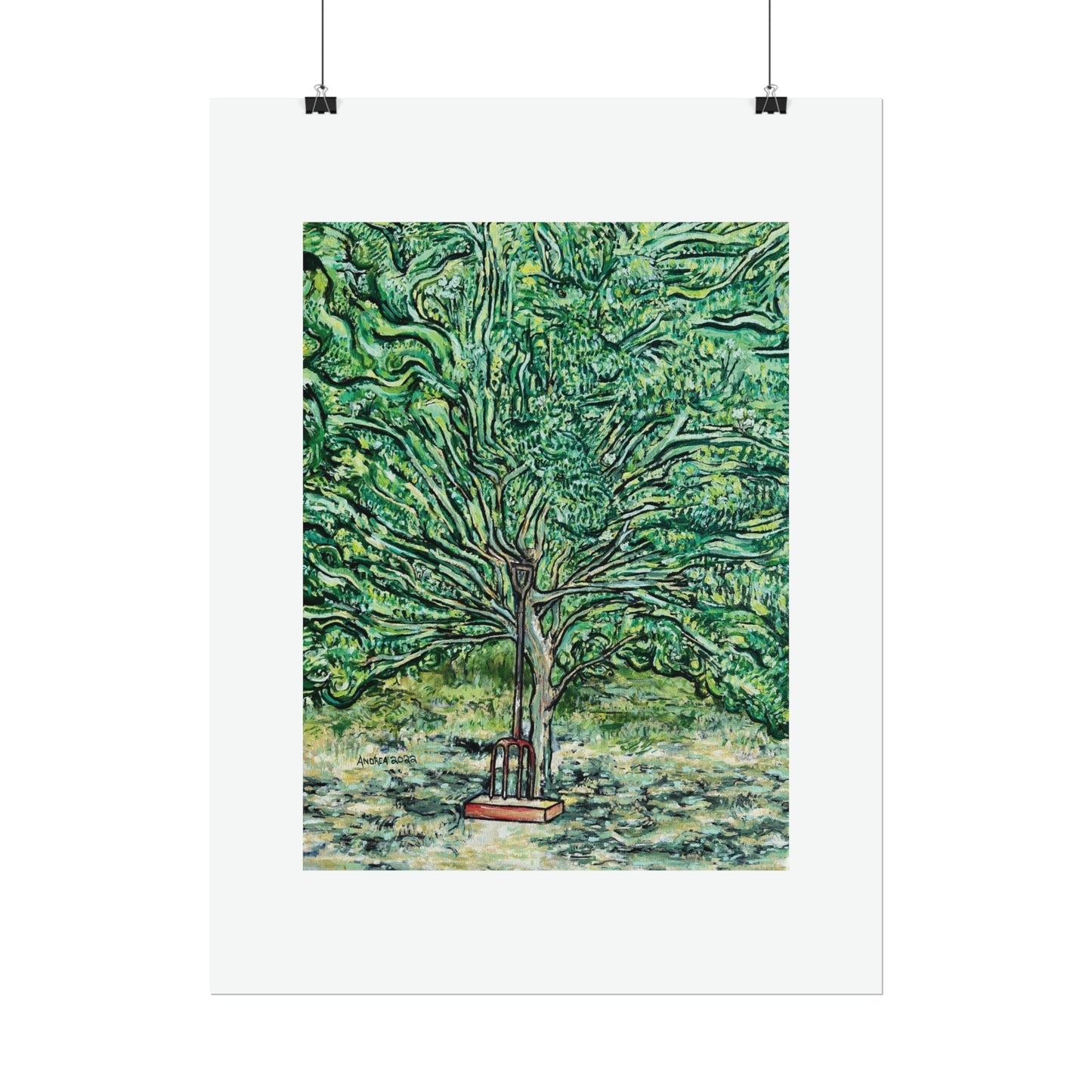 The Pear Tree or Dennis's Pitchfork Rolled Fine Art Print
