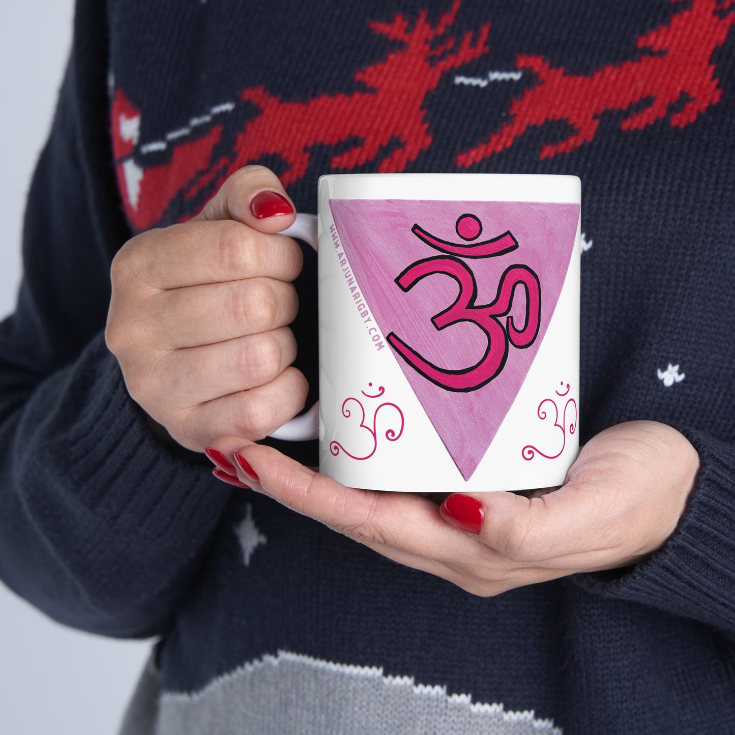 Pink Triangle OM Mug - Arjuna Rigby Art and Lifestyle Store