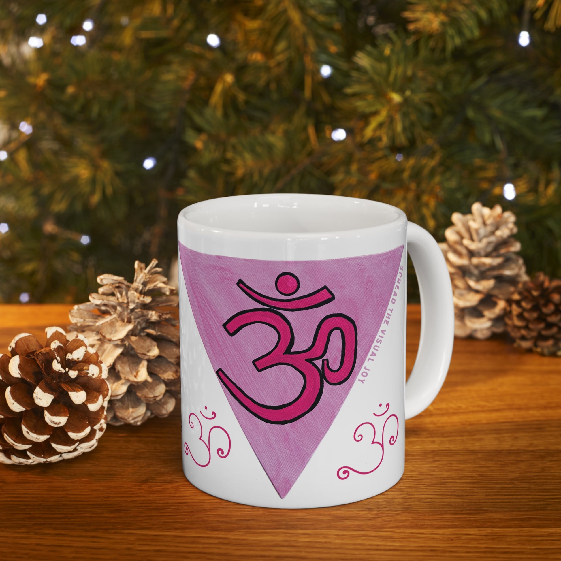 Pink Triangle OM Mug - Arjuna Rigby Art and Lifestyle Store