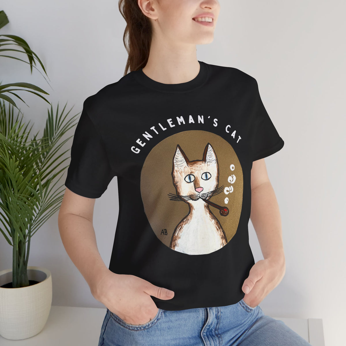 Gentleman's Cat T-Shirt - Arjuna Rigby Art and Lifestyle Store