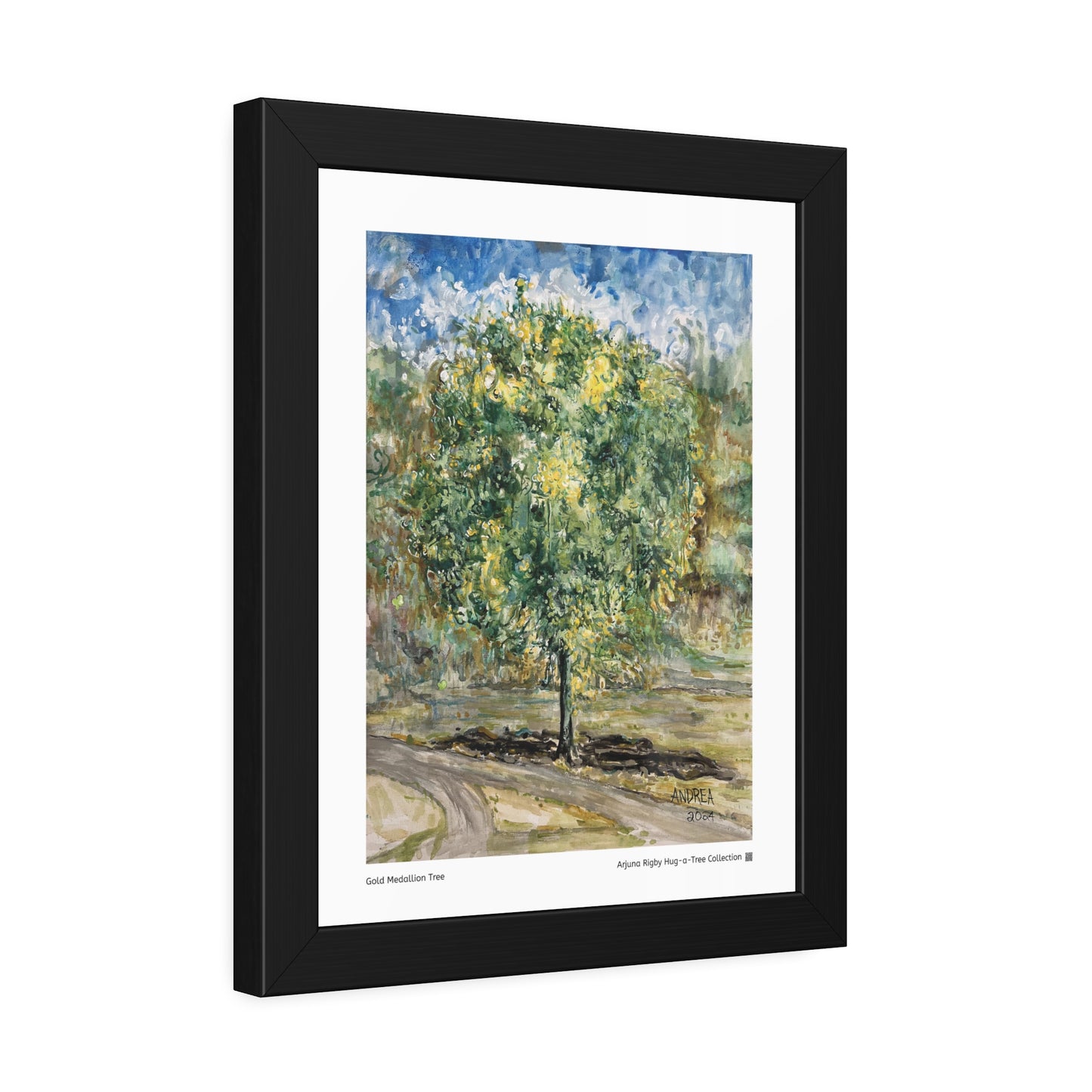 Gold Medallion Tree Framed Fine Art Print