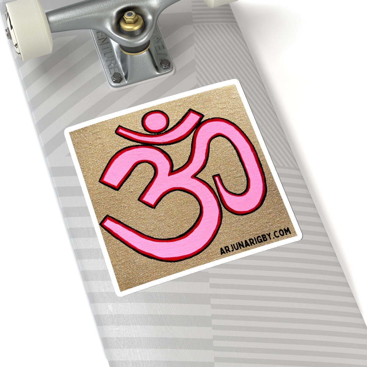 Pink & Red OM on Gold Sticker - Arjuna Rigby Art and Lifestyle Store