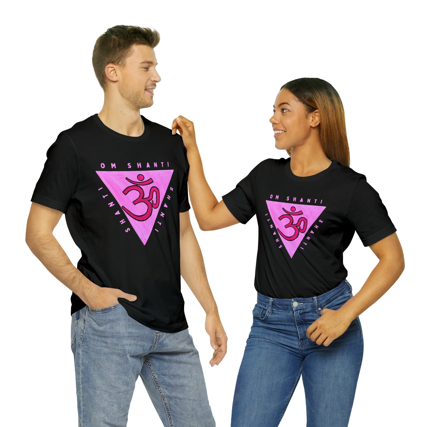 Pink Triangle OM T-Shirt - Arjuna Rigby Art and Lifestyle Store