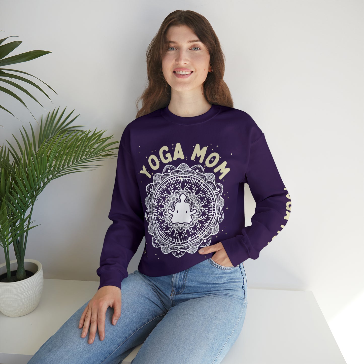 Yoga Mom Crewneck Sweatshirt - Arjuna Rigby Art and Lifestyle Store