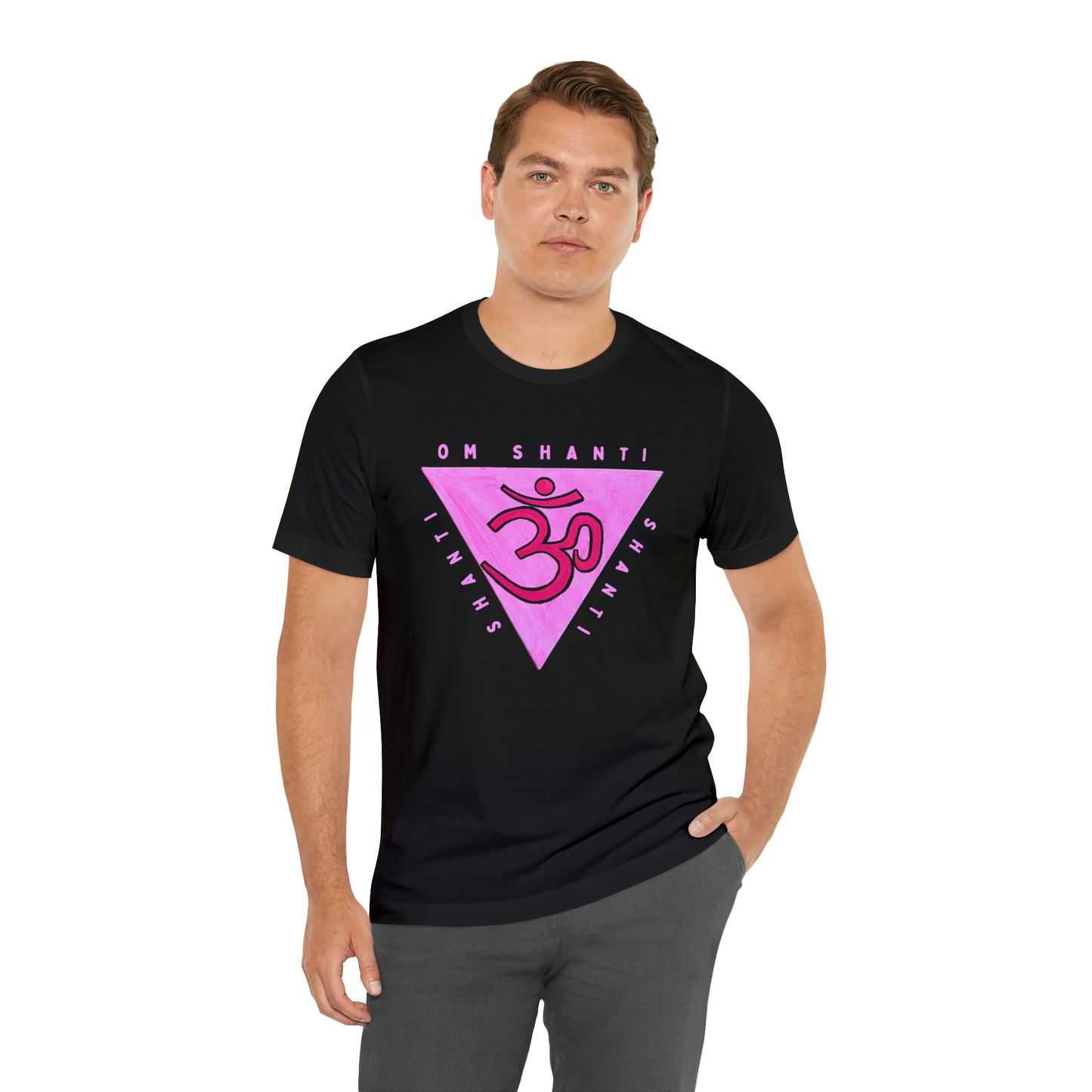 Pink Triangle OM T-Shirt - Arjuna Rigby Art and Lifestyle Store