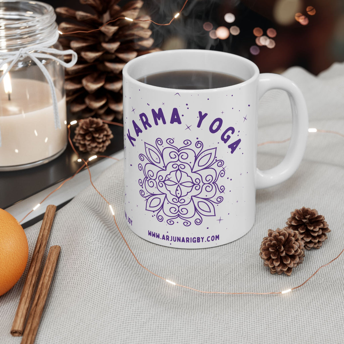 Karma Yoga Ceramic Mug - Arjuna Rigby Art and Lifestyle Store