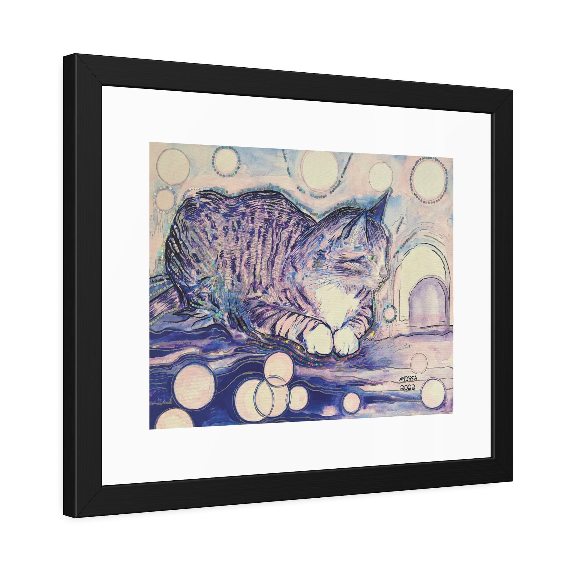 Cat Vibes Framed Fine Art Print - Arjuna Rigby Art and Lifestyle Store