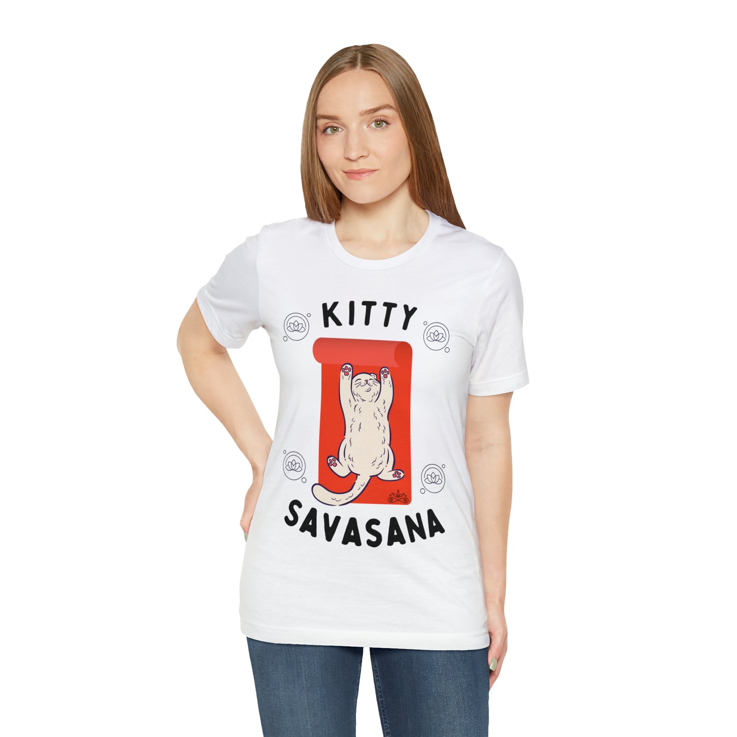 Kitty Savasana - Classic T-Shirt - Arjuna Rigby Art and Lifestyle Store