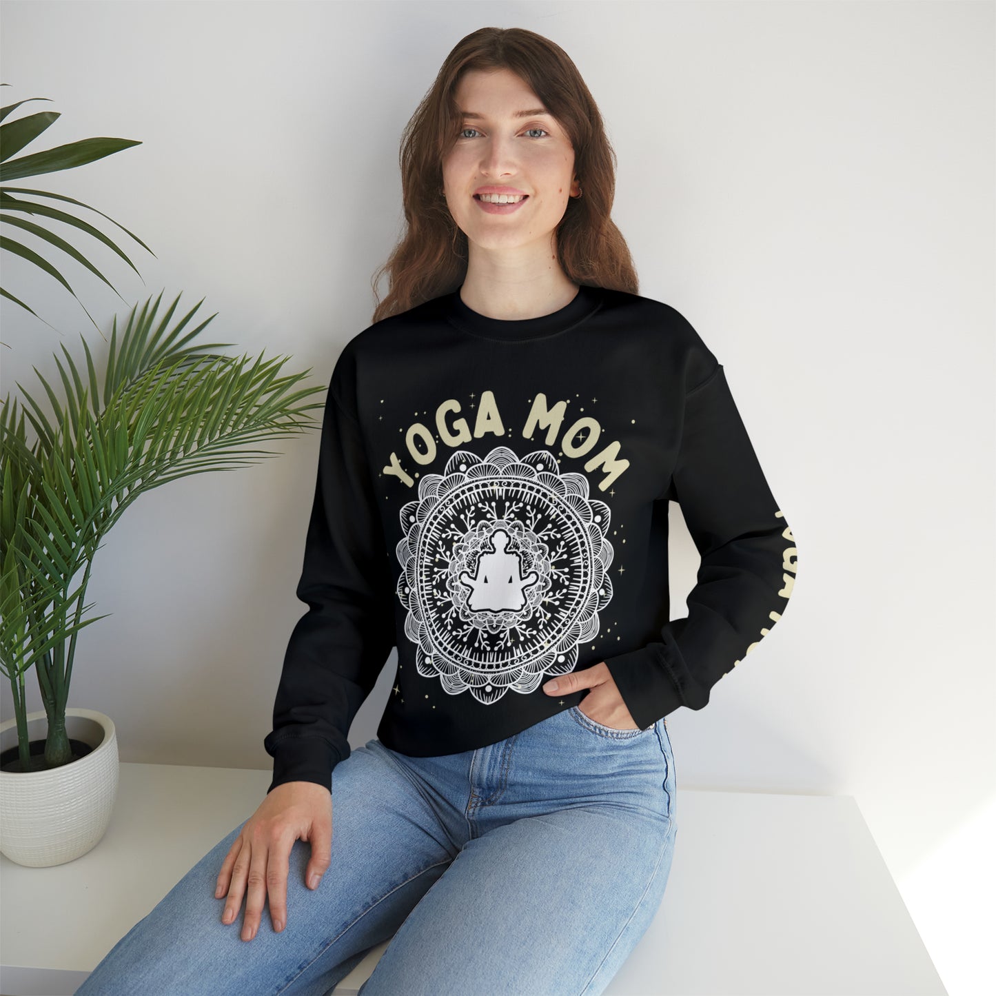 Yoga Mom Crewneck Sweatshirt - Arjuna Rigby Art and Lifestyle Store
