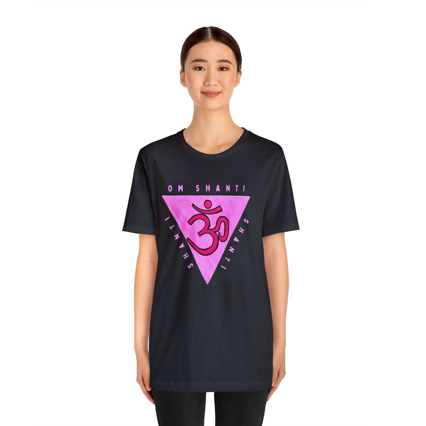 Pink Triangle OM T-Shirt - Arjuna Rigby Art and Lifestyle Store