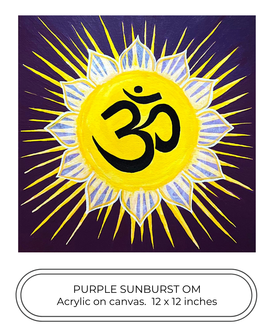 Purple Sunburst OM 12 x 12 inch painting