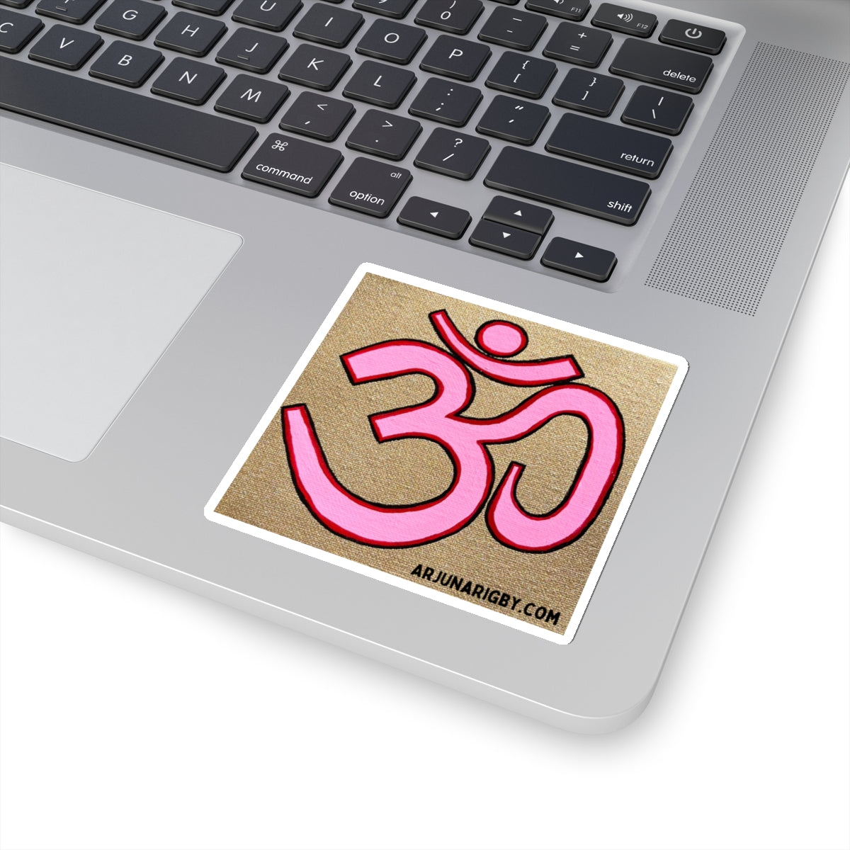 Pink & Red OM on Gold Sticker - Arjuna Rigby Art and Lifestyle Store