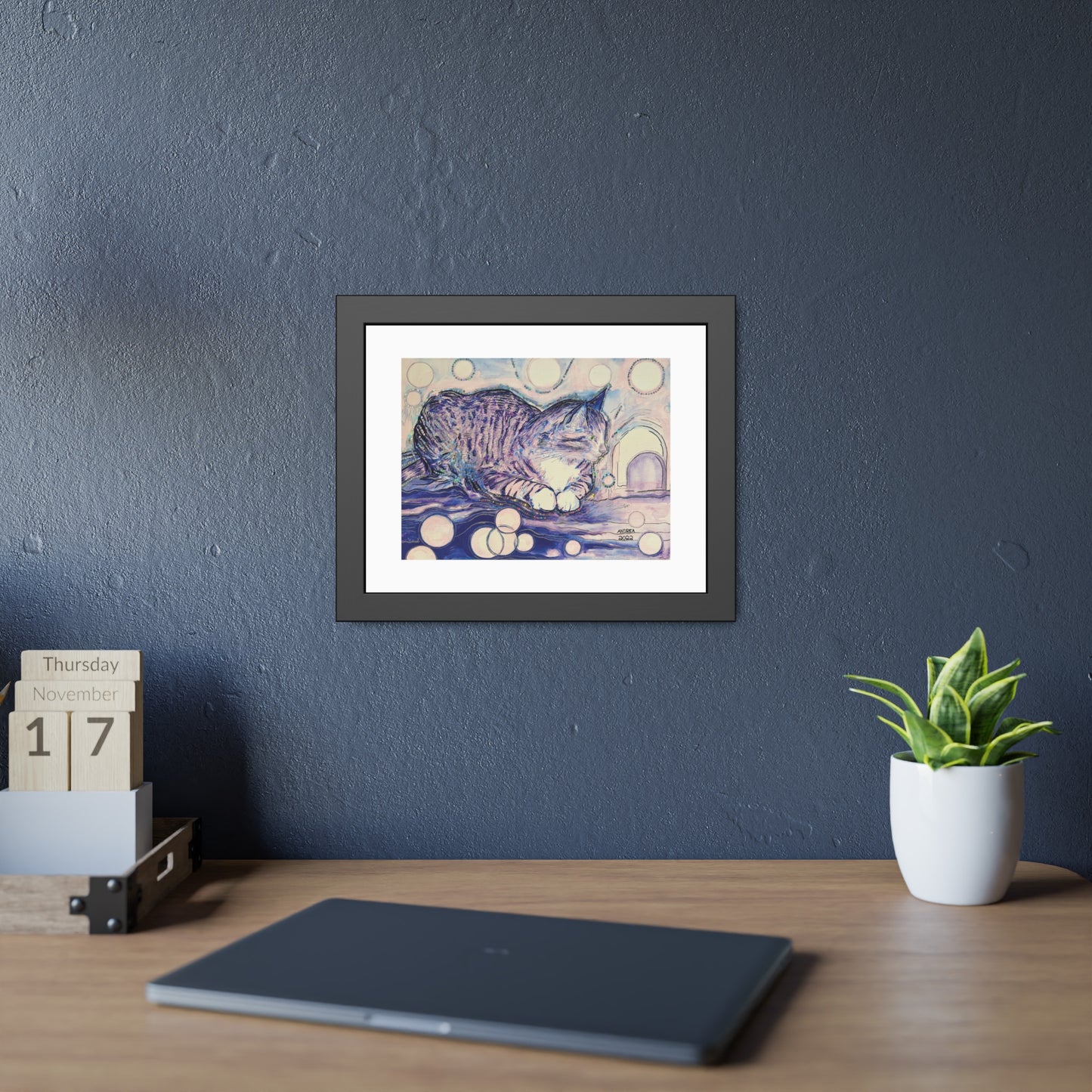 Cat Vibes Framed Fine Art Print - Arjuna Rigby Art and Lifestyle Store