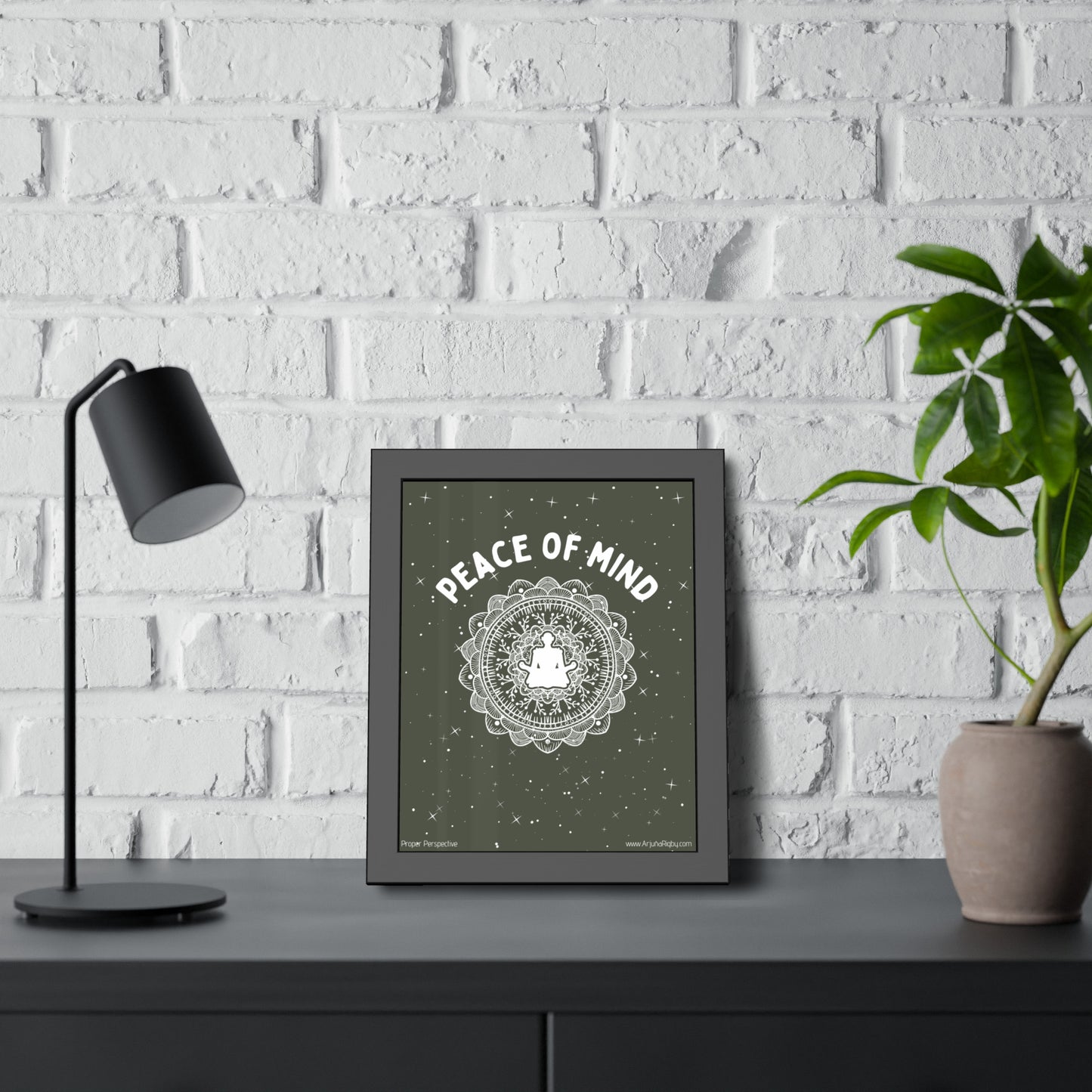 Peace of Mind Framed Fine Art Poster green background