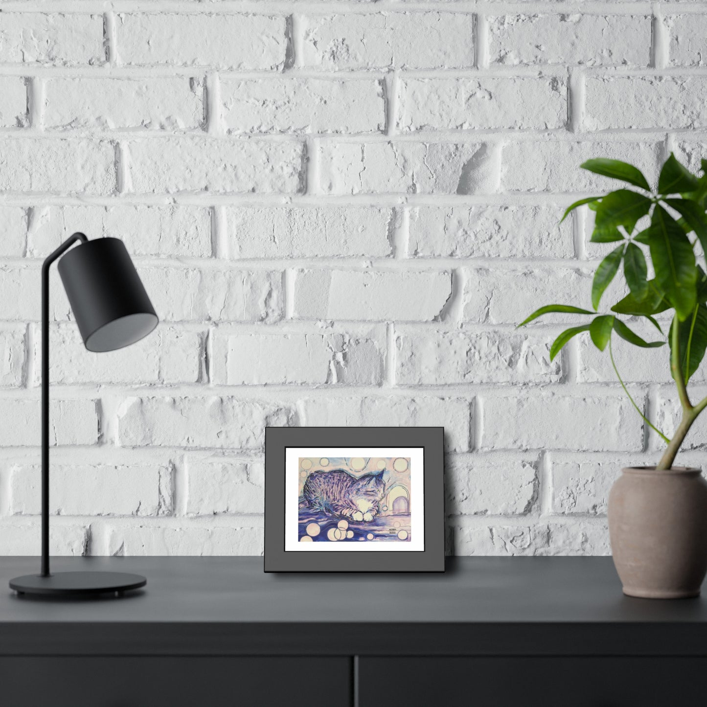 Cat Vibes Framed Fine Art Print - Arjuna Rigby Art and Lifestyle Store