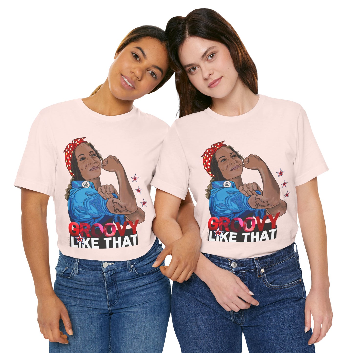 Arjuna Rigby Art & Lifestyle Kamala Harris Childless Cat Lady T-Shirt