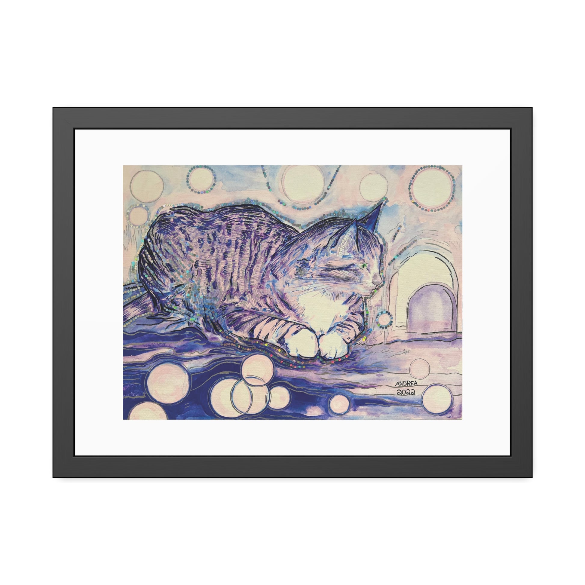 Cat Vibes Framed Fine Art Print - Arjuna Rigby Art and Lifestyle Store