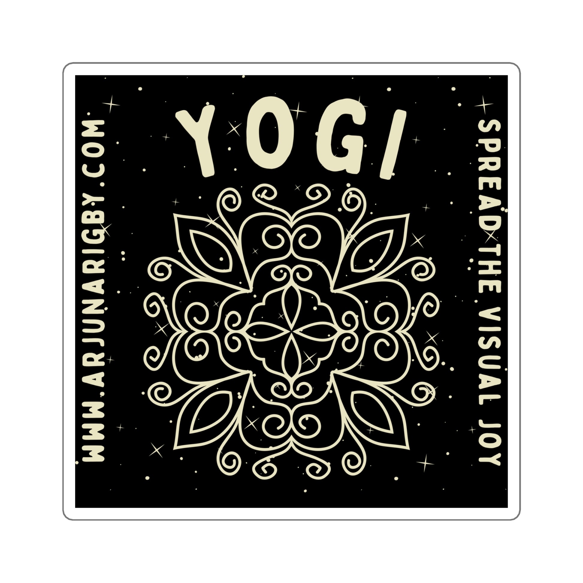 Yogi Sticker (Black) - Arjuna Rigby Art and Lifestyle Store
