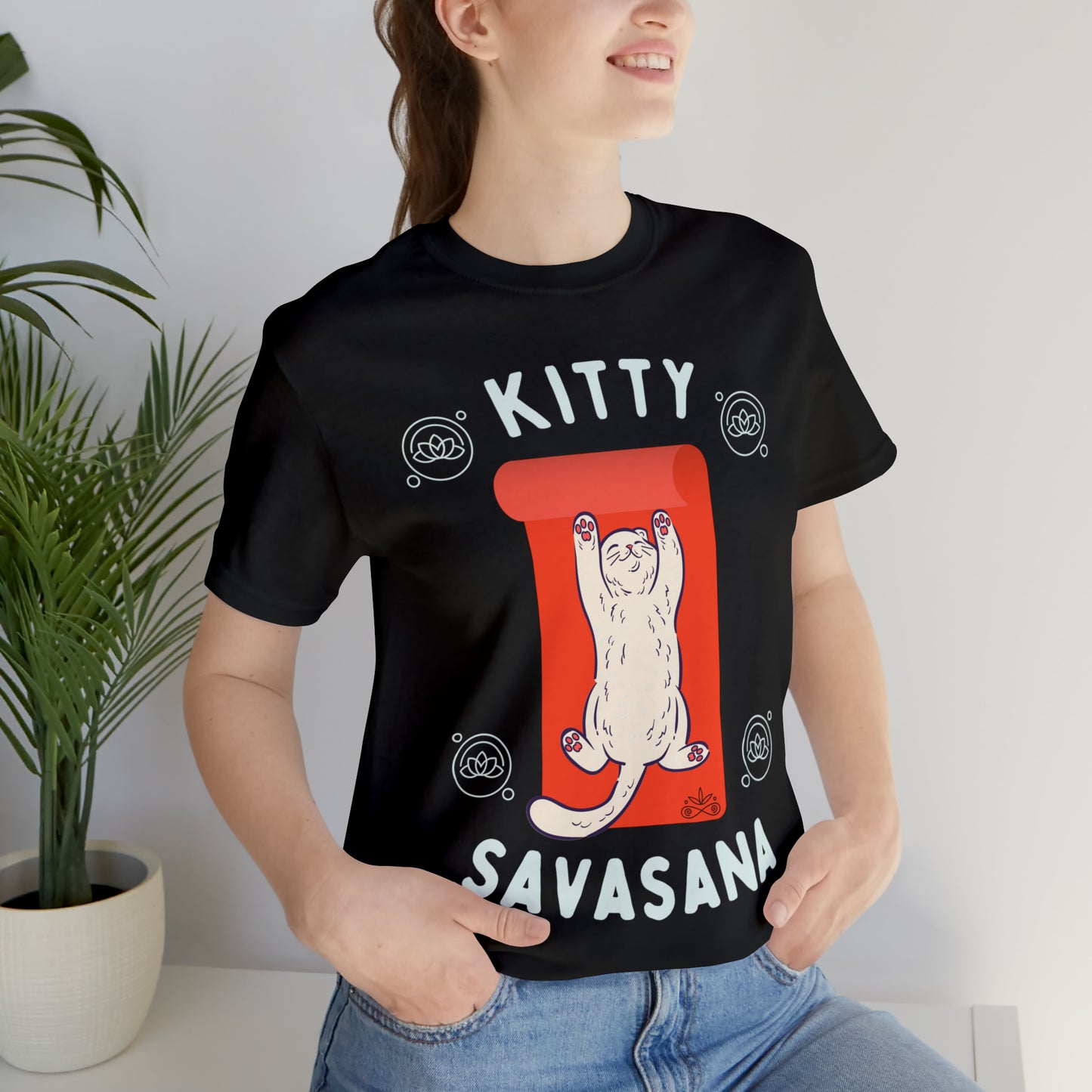 Kitty Savasana - Classic T-Shirt - Arjuna Rigby Art and Lifestyle Store
