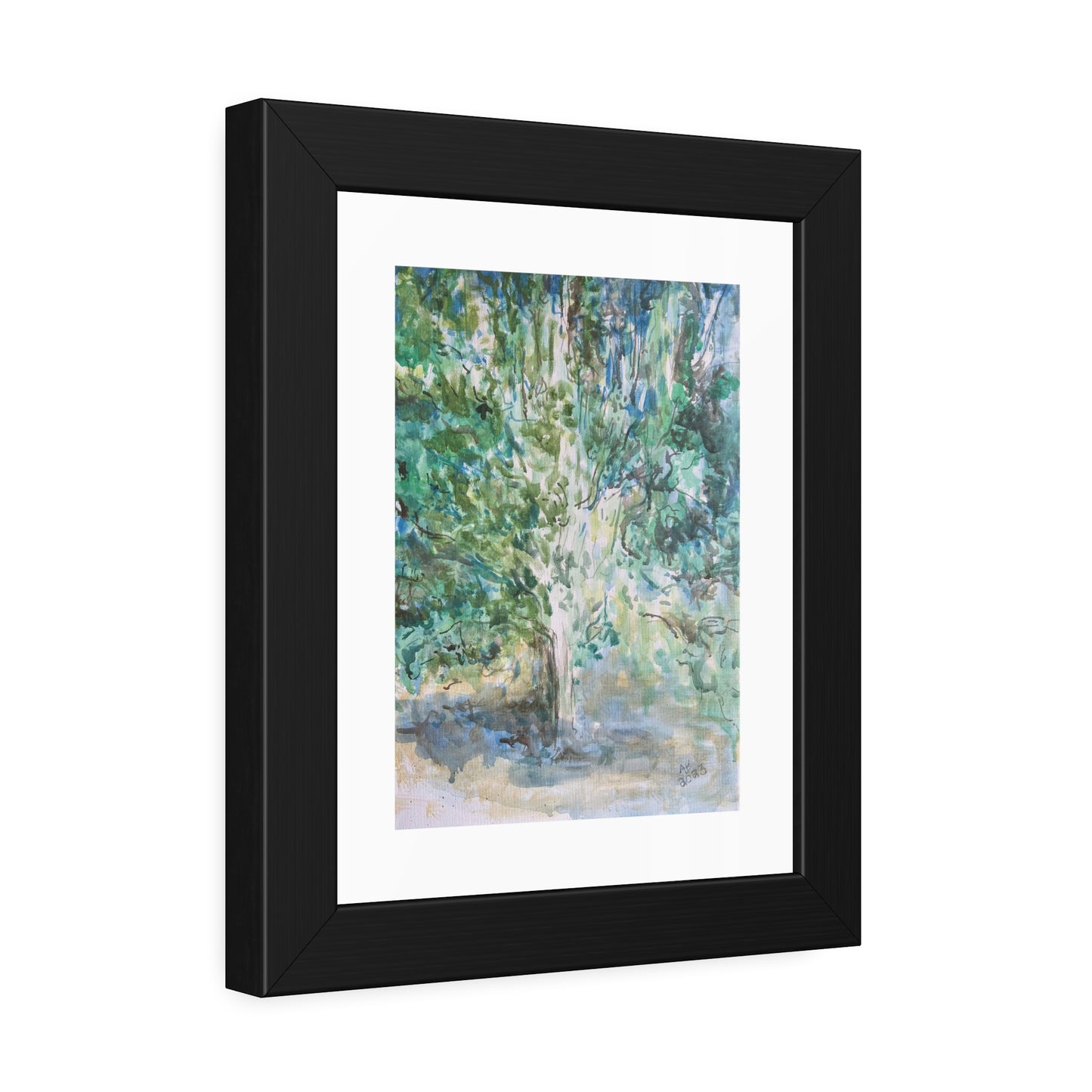 Pear Tree in Autumn Mist Framed Fine Art Print