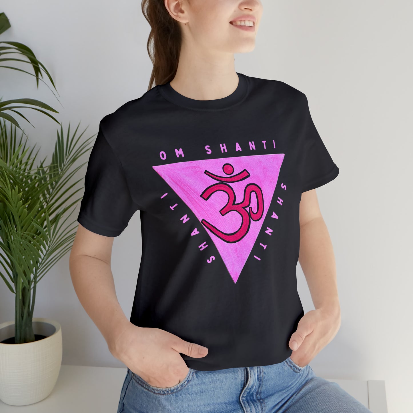 Pink Triangle OM T-Shirt - Arjuna Rigby Art and Lifestyle Store