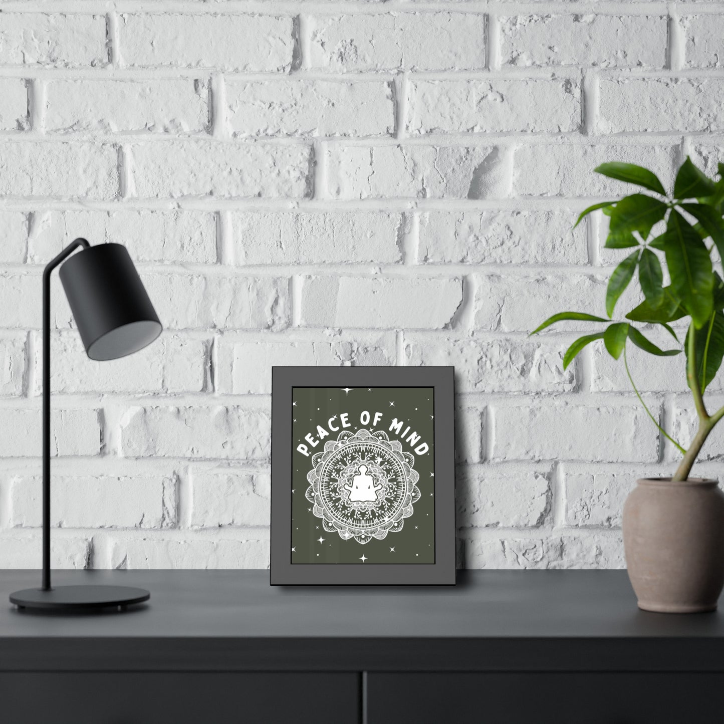 Peace of Mind Framed Fine Art Print green background
