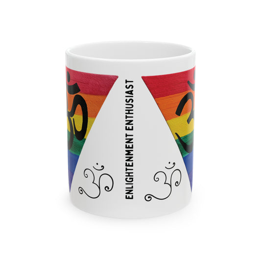 Rainbow Triangle OM Mug - Arjuna Rigby Art and Lifestyle Store
