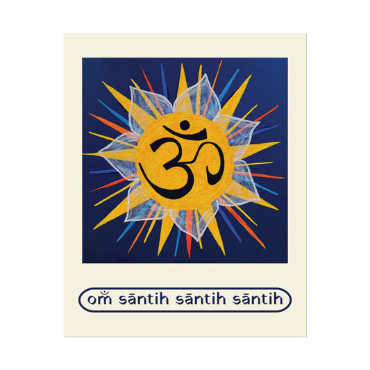 Sunburst OM on Navy Blue Rolled Fine Art Print