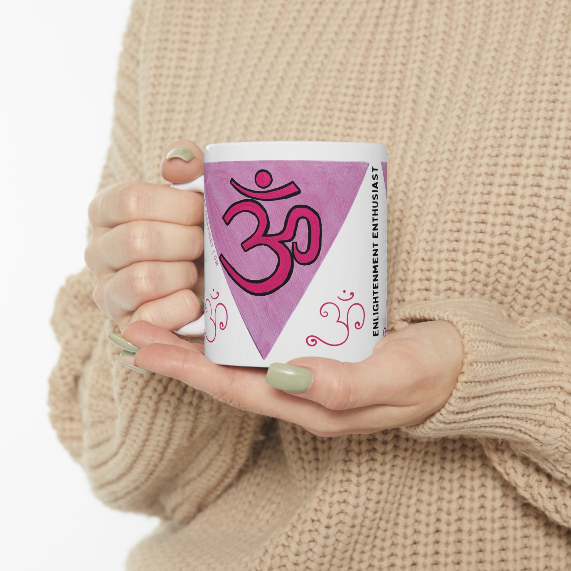 Pink Triangle OM Mug - Arjuna Rigby Art and Lifestyle Store