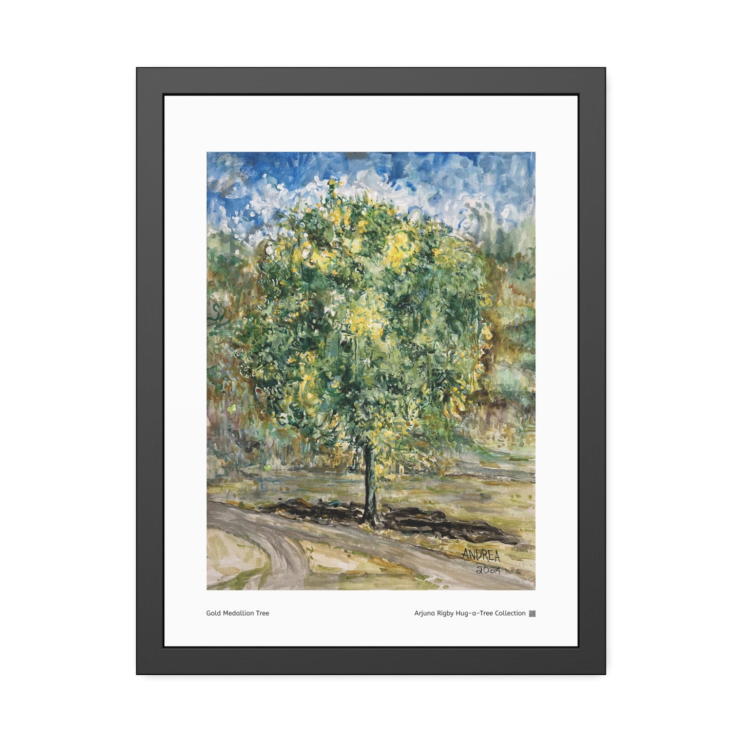 Gold Medallion Tree Framed Fine Art Print
