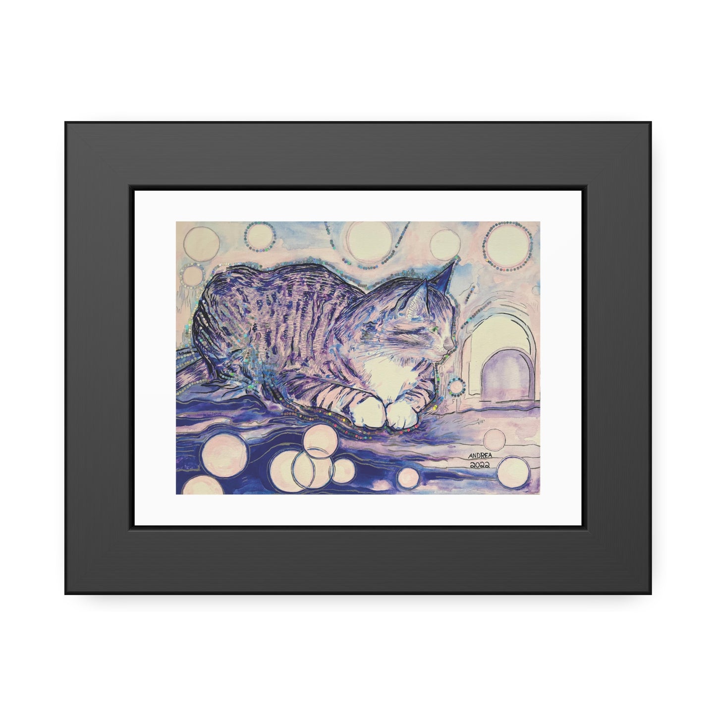 Cat Vibes Framed Fine Art Print - Arjuna Rigby Art and Lifestyle Store