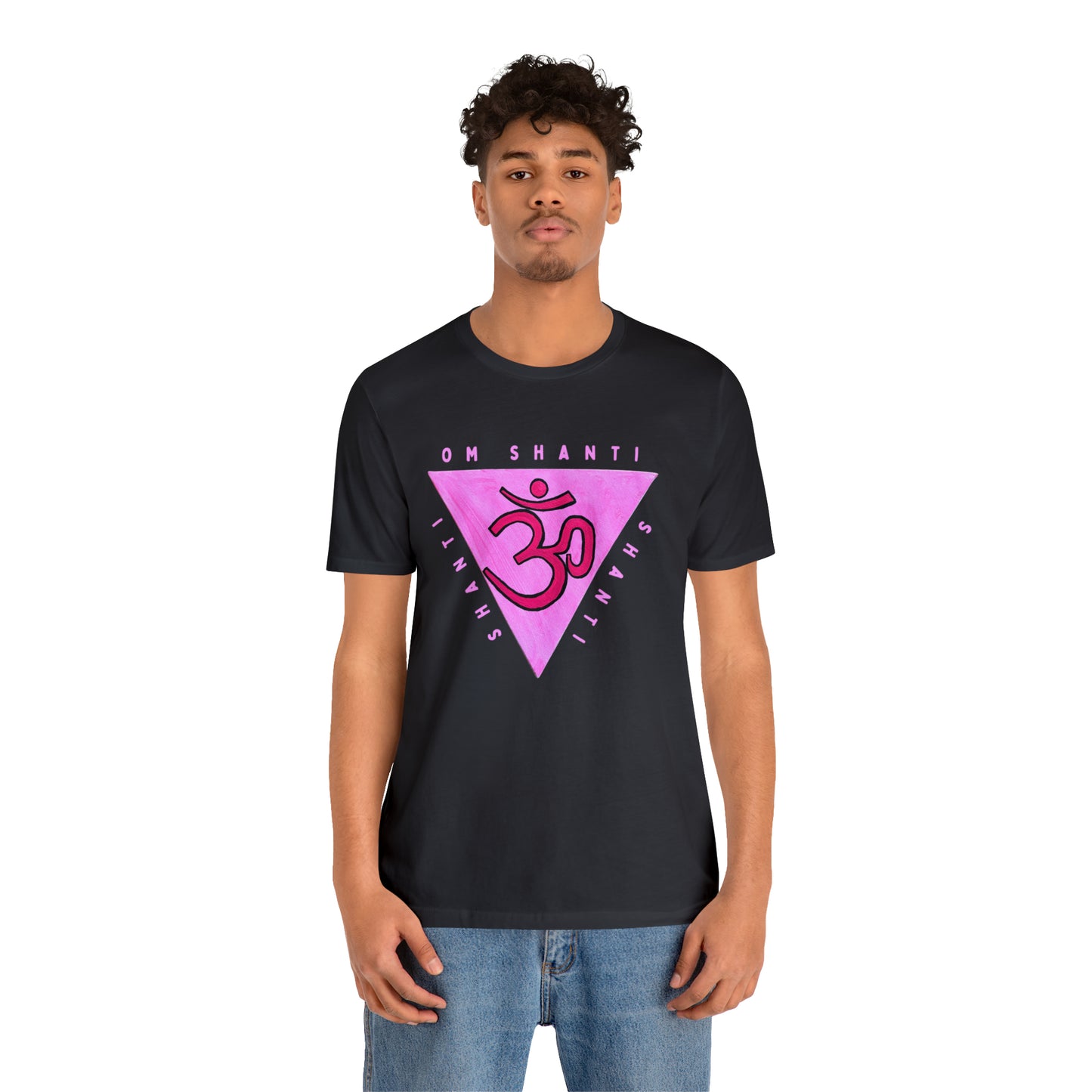 Pink Triangle OM T-Shirt - Arjuna Rigby Art and Lifestyle Store