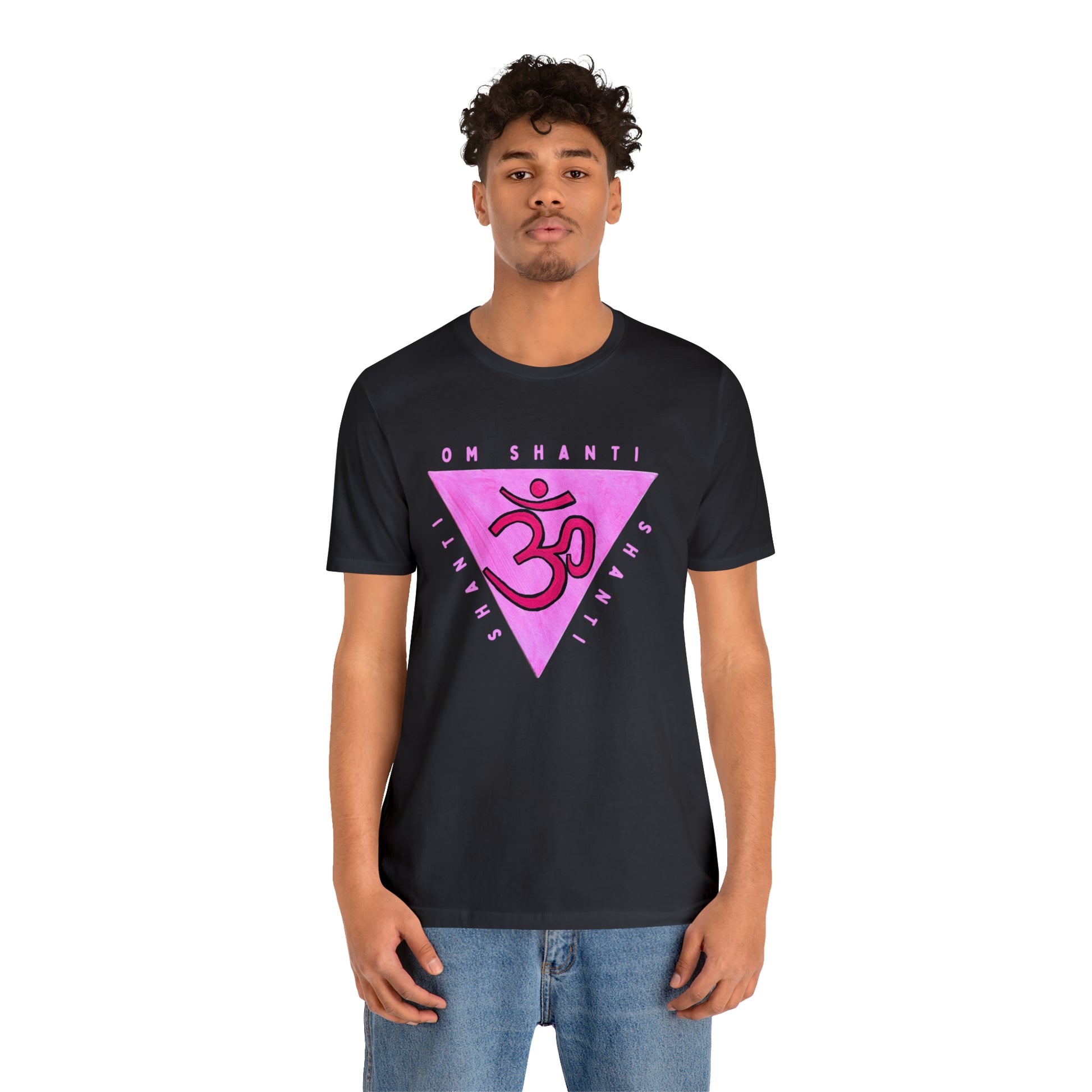 Pink Triangle OM T-Shirt - Arjuna Rigby Art and Lifestyle Store