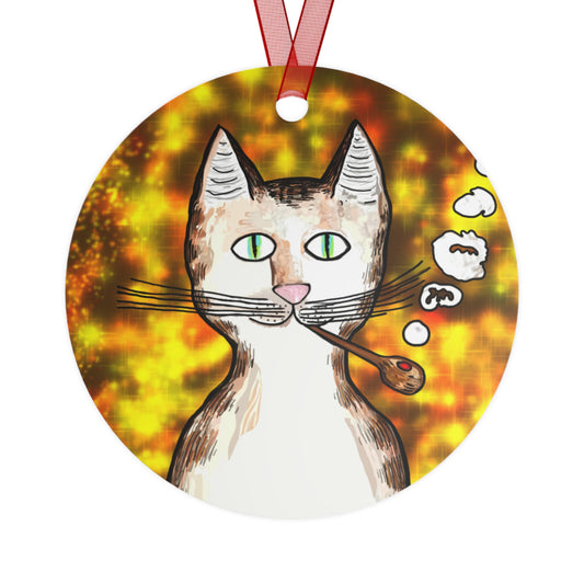 Gentleman's Cat metal ornament
