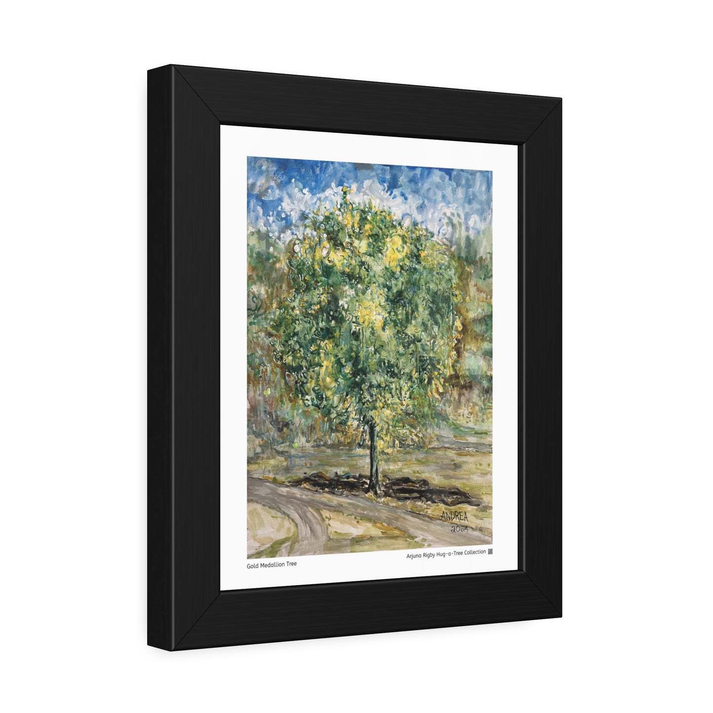 Gold Medallion Tree Framed Fine Art Print