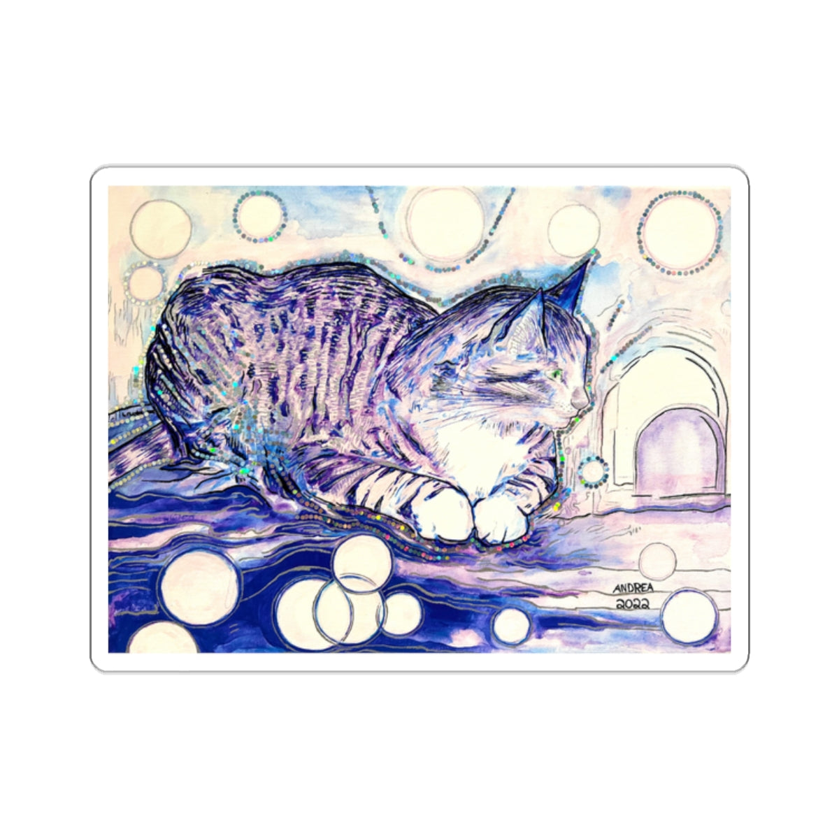 Cat Vibes Sticker - Arjuna Rigby Art and Lifestyle Store
