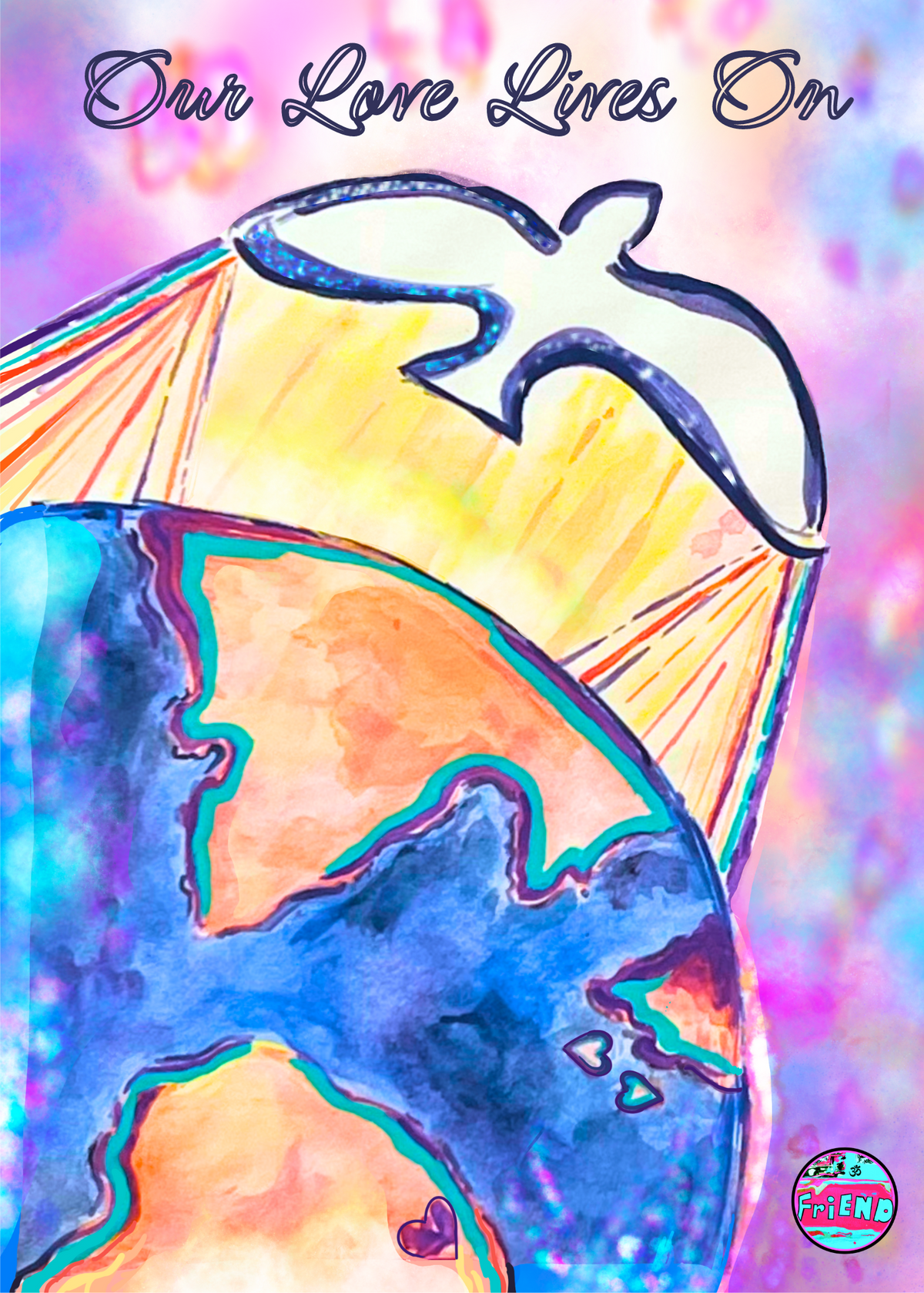Our Love Lives On Sympathy Card - Arjuna Rigby Art and Lifestyle Store