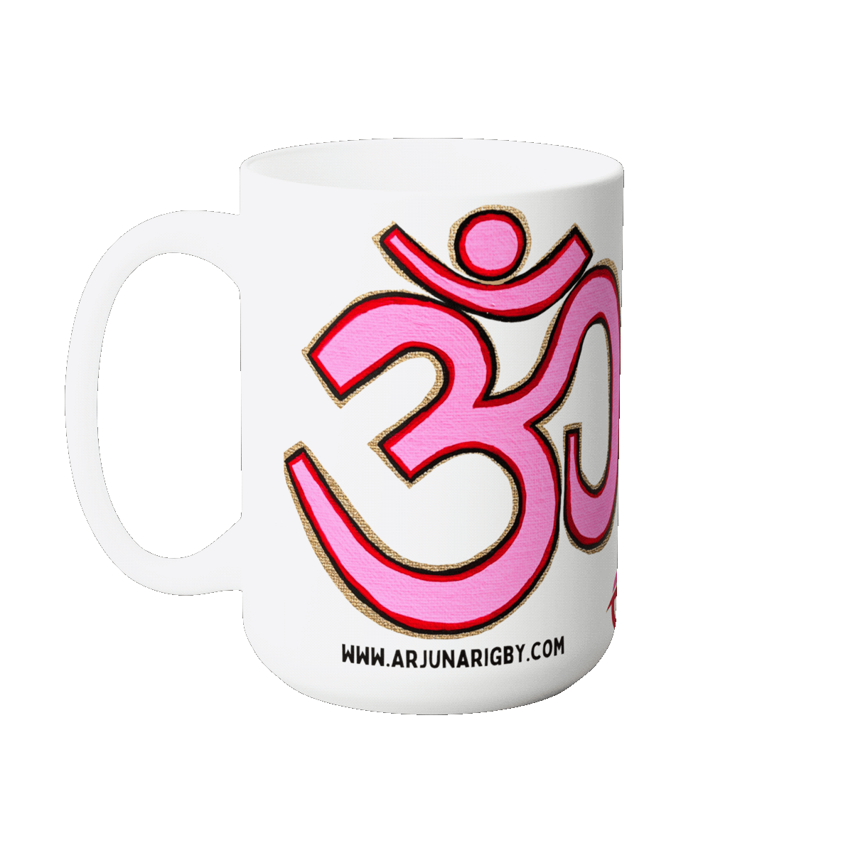 Pink & Red OM Jumbo Size Mug - Arjuna Rigby Art and Lifestyle Store