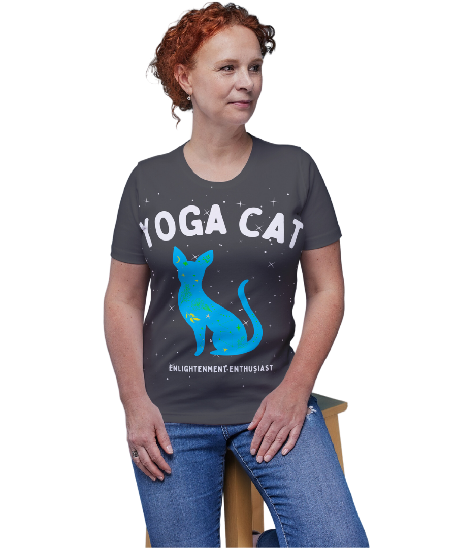 Yoga Cat T-Shirt - Arjuna Rigby Art and Lifestyle Store