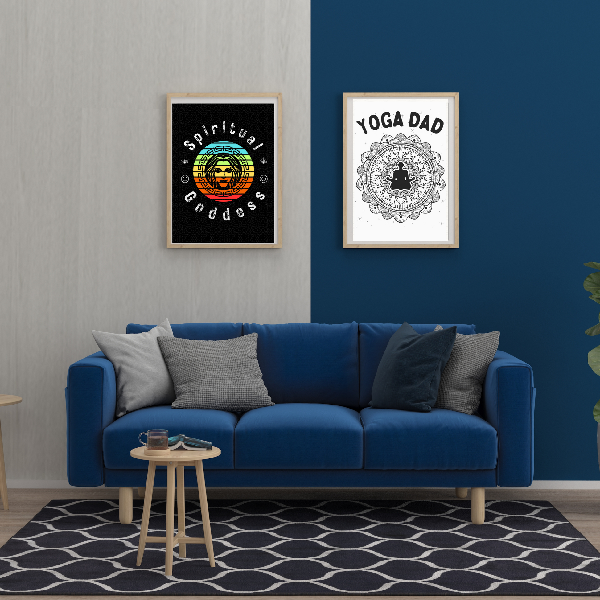 Yoga Dad Framed Fine Art Poster white background - Arjuna Rigby Art and Lifestyle Store