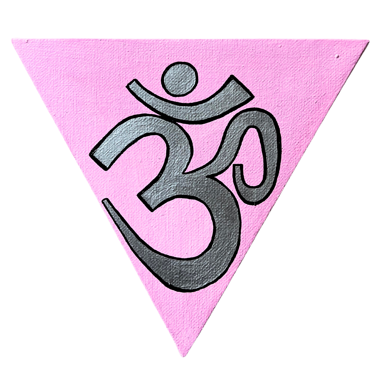 Pink Triangle with Silver OM - Arjuna Rigby Art and Lifestyle Store