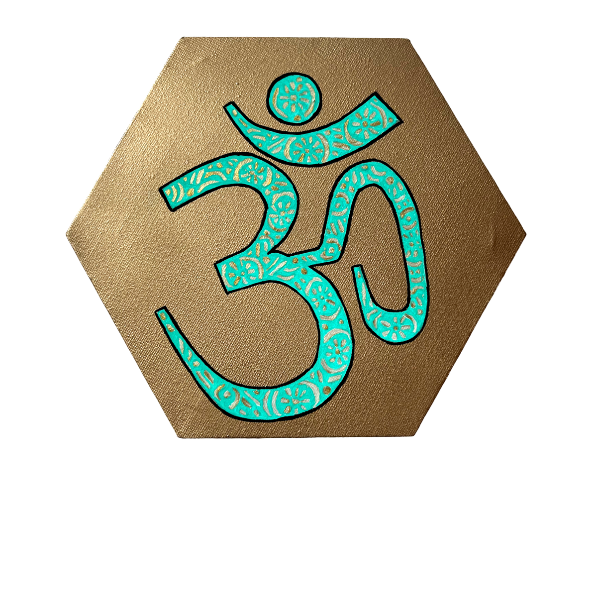 Turquoise & Gold Om - Arjuna Rigby Art and Lifestyle Store