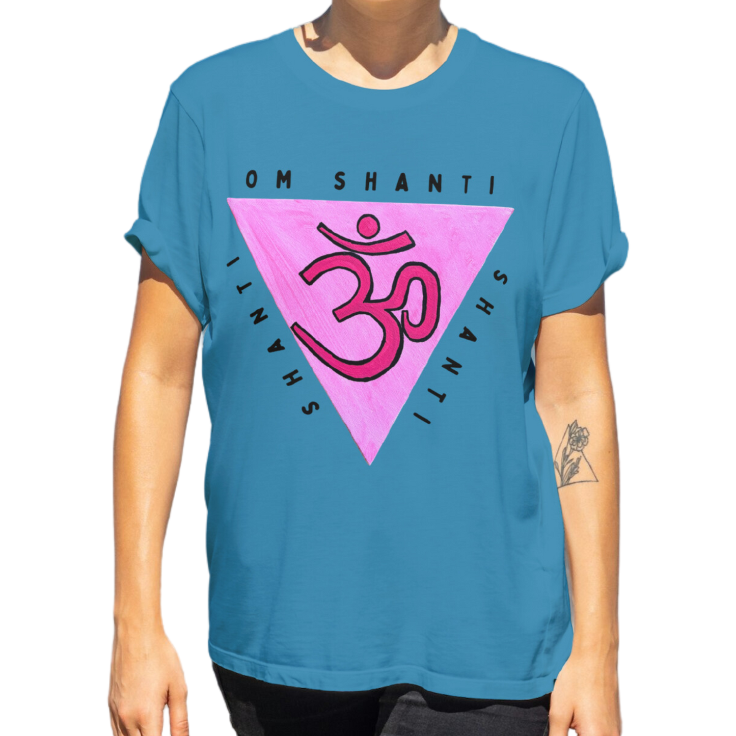 Pink Triangle OM T-Shirt - Arjuna Rigby Art and Lifestyle Store