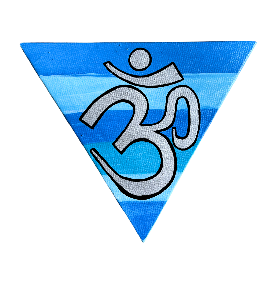 Blue Rainbow Triangle with Silver OM - Arjuna Rigby Art and Lifestyle Store