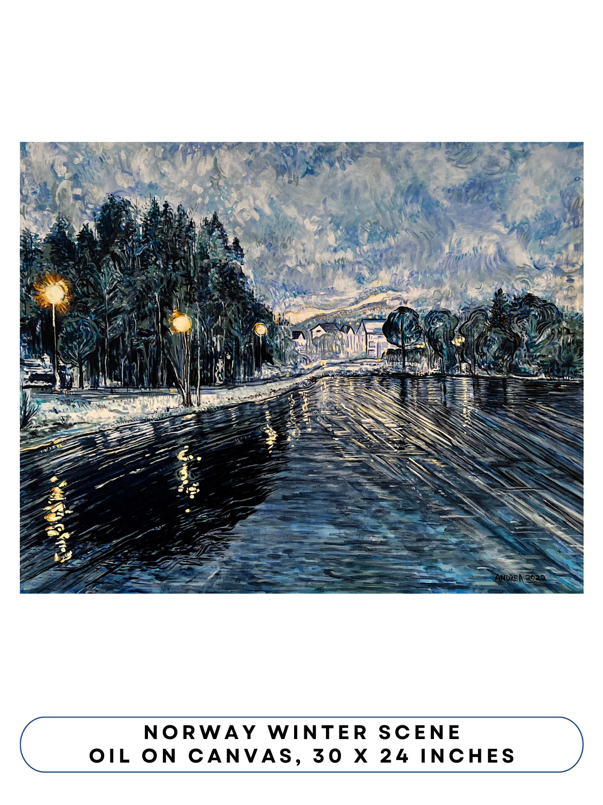 Norway Winter Scene - Arjuna Rigby Art and Lifestyle Store