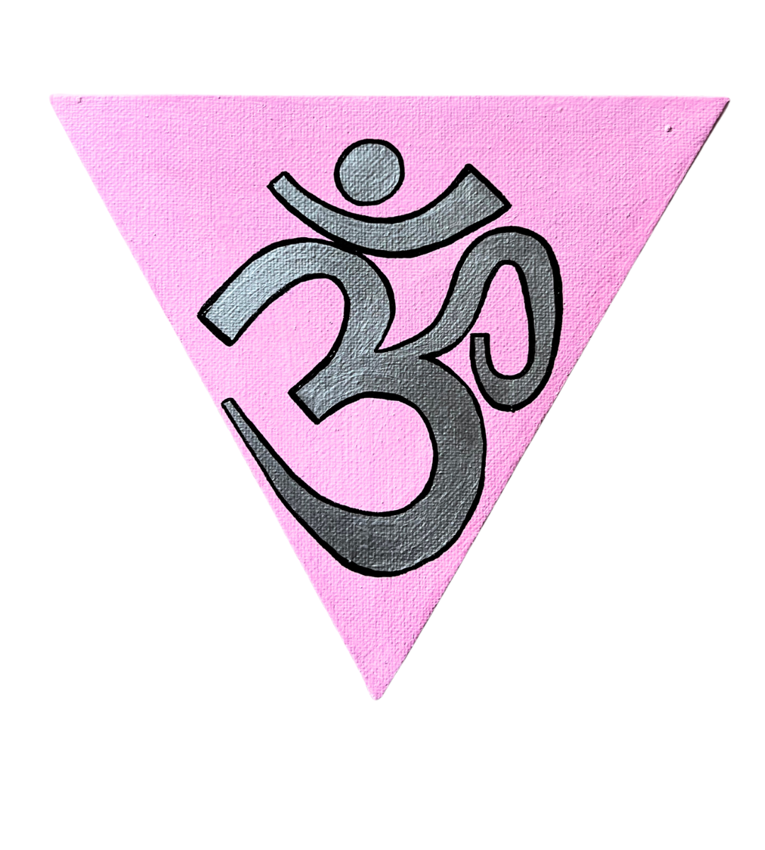 Pink Triangle with Silver OM - Arjuna Rigby Art and Lifestyle Store